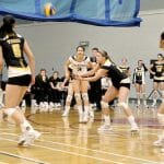 Women's volleyball playing SMU. Photo by Shauna Brown.