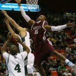 Saint Mary's Harry Ezenibe lets the ball go.