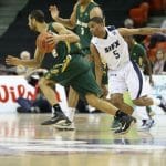 Alberta's Daniel Ferguson goes for the run. He had a game-high 31 points.