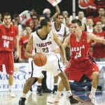 CIS player of the year Philip Scrubb, in white, was a threat all weekend. Photo by Shauna Brown