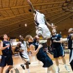 Kashrell Lawrence goes airborne in an authoritative Tigers victory. (Chris Parent photo)