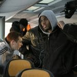 Keith Robinson boards the team bus en route to Wolfville. (Monica Mutale photo)