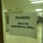 Access to the facility was closed off because of a chemical spill. (Twitter photo via @FVjones)