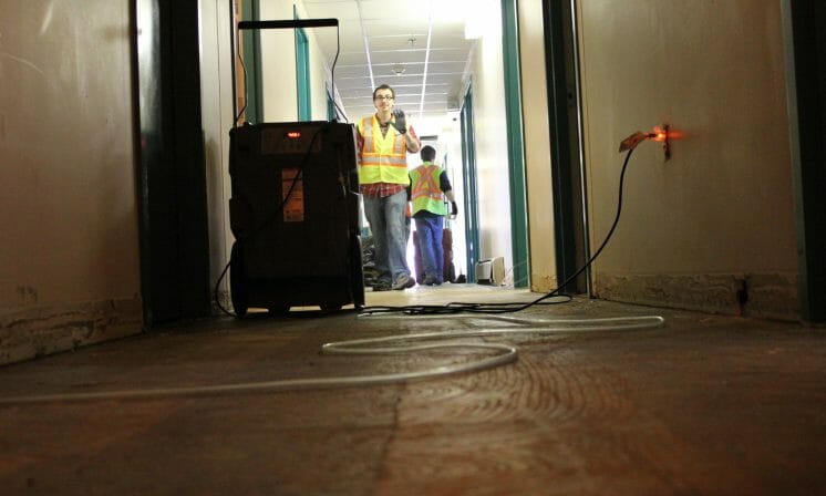 King's students flooded out of rooms