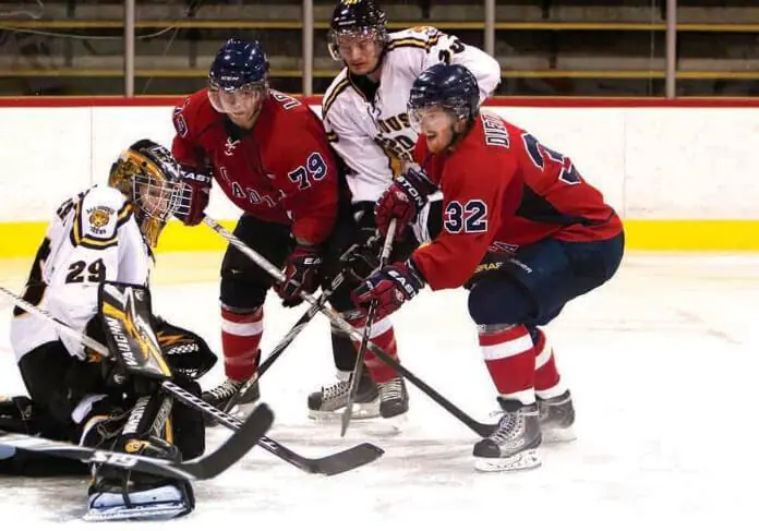 Wednesday night's hockey game. Photo by Martina Marien.