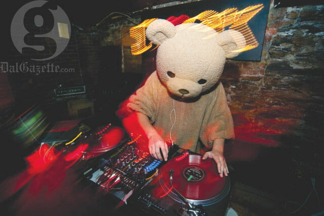 Bear DJing on Haloween last year @ tribeca. Photo by Angela Gzowski