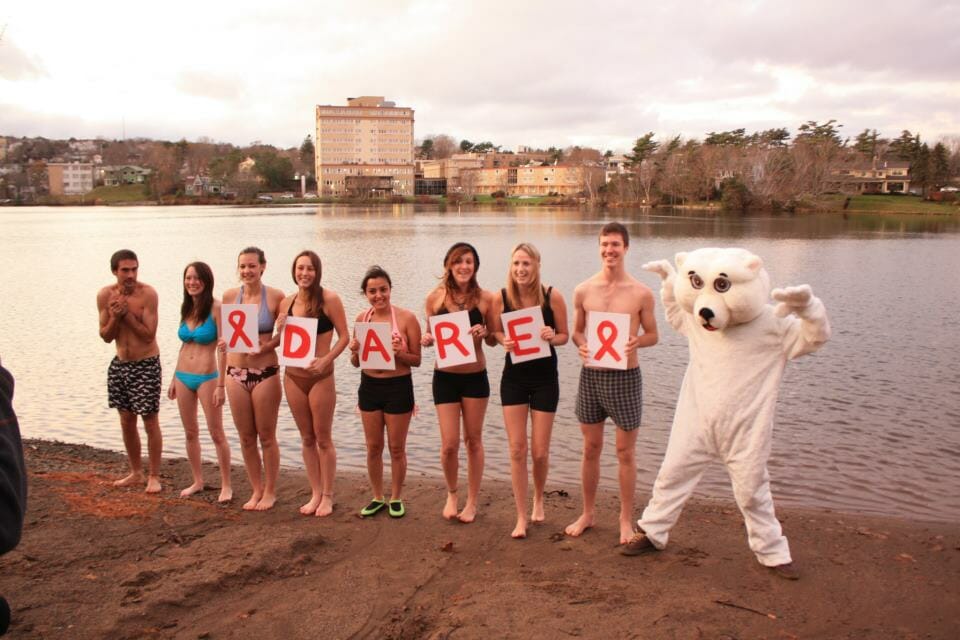 Nine Dal students took a polar dip plunge for the Dare Campaign.