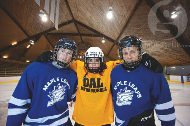 Intramural athletes Tyler Trecartin, Elsa Tokunaga and Grant Flagler need a new home. Photo by Angela Gzowski