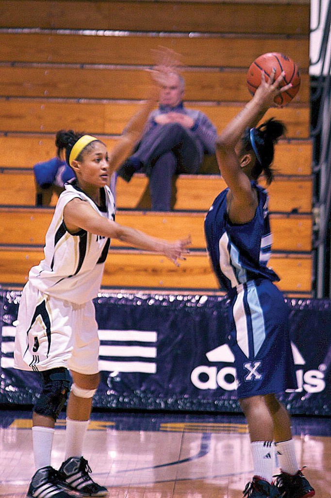 Dal, including guard Keisha Brown, didn't give St. FX much opportunity with the ball Jan. 29. Photo by Alice Hebb.