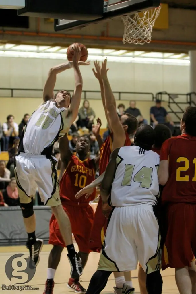 Rookie Devon Stedman, far left, is a key component to a young men's basketball team this season. (Shauna Brown photo)