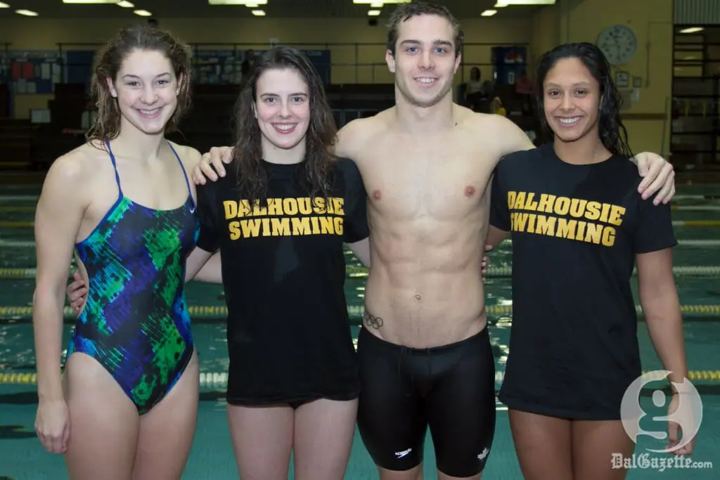 The Dalhousie record-breakers: Molly Wedge, Katie Webster, David Sharpe and Keisha Mills. (David Munro photo)