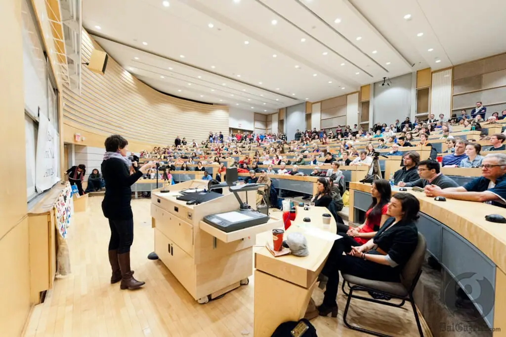 Halifax MP Megan Leslie addresses the Jan. 10 Idle No More teach-in. (Chris Parent photo)
