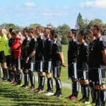 The men’s team gets set for a game in Sackville (photo by Samuel Perrier Daigle)
