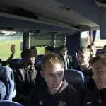 Rookies Jonathan Doucett and Tristan Leopold (foreground), are joyous after their win. (photo by Samuel Perrier Daigle)