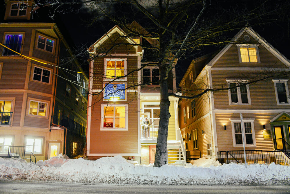 The Sigma Chi fraternity on South Street. (Photo by Kit Moran)