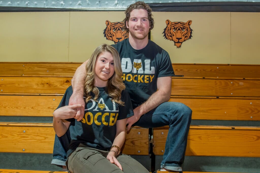 Though they're both Dalhousie athletes, Ben and Ashley also form a team of their own. (Photo by Amin Helal)