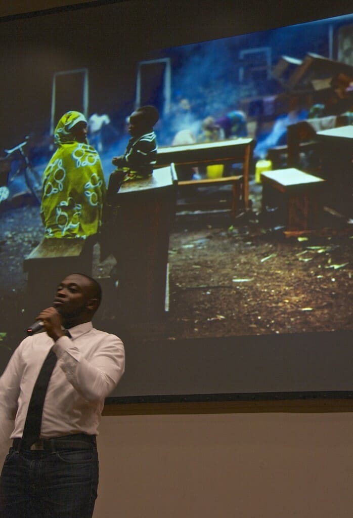 Michel Chikwanine says 250,000 child soldiers still exist today. (Photo by Alice Hebb)