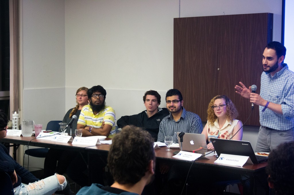 Almost all members of the DSU executive remained for the entire general meeting. (Photo by Alexander Maxwell)