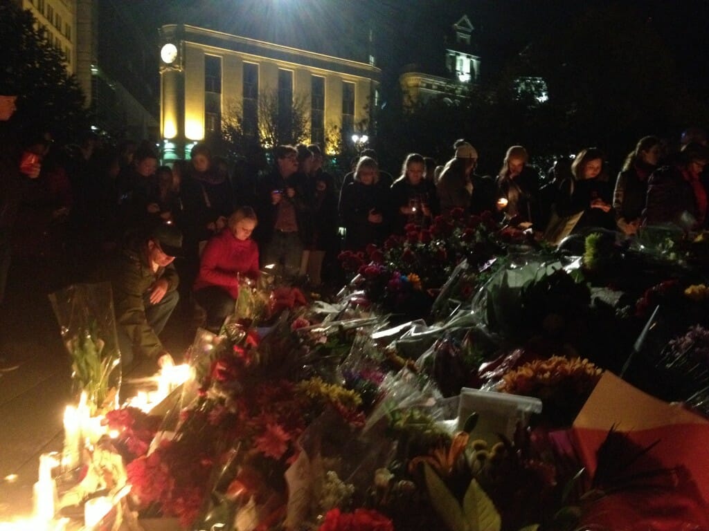A vigil for Cpl. Nathan Cirillo. (photo by Emilie De Haas)