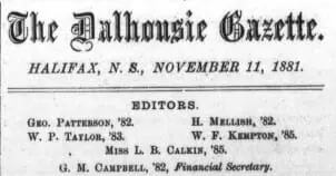 The Gazette’s First Female Editor, Miss Lillie B. Calkin – Volume 14, Issue 1 – November 11, 1881