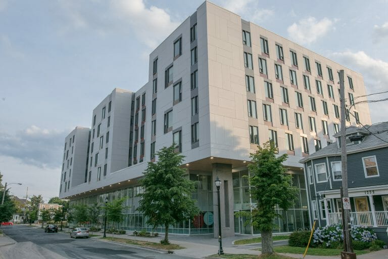 In this image: The outside of LeMarchant Place