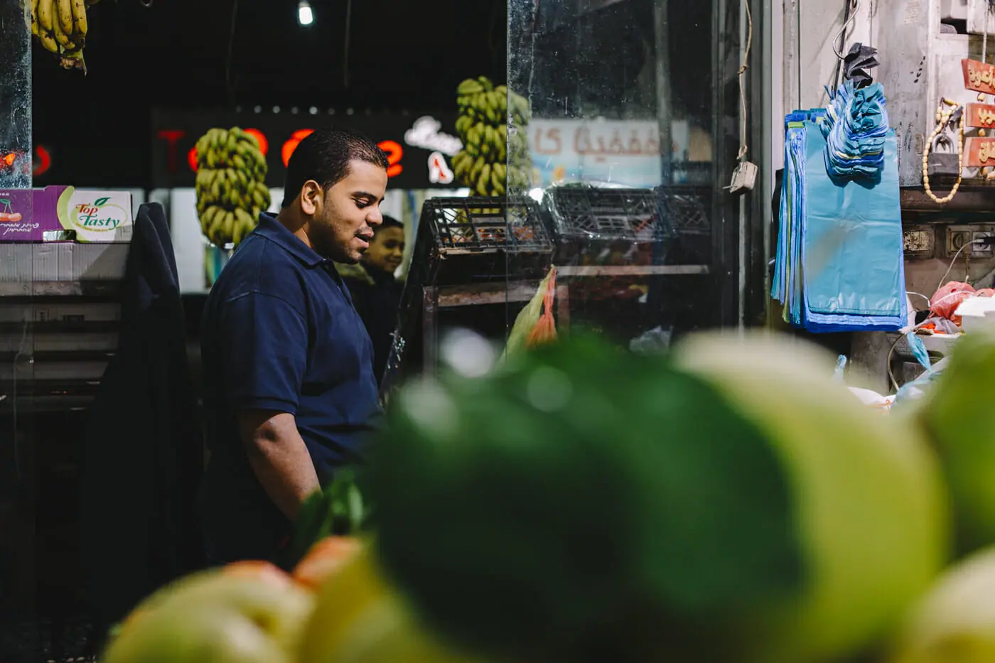 Fresh fruit market, Jericho, Palestine.