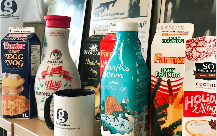 In this image: a variety of egg nog brands.