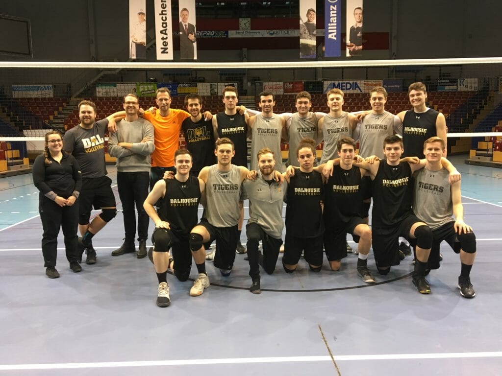 In this image: Dalhousie University's men's volleyball team.