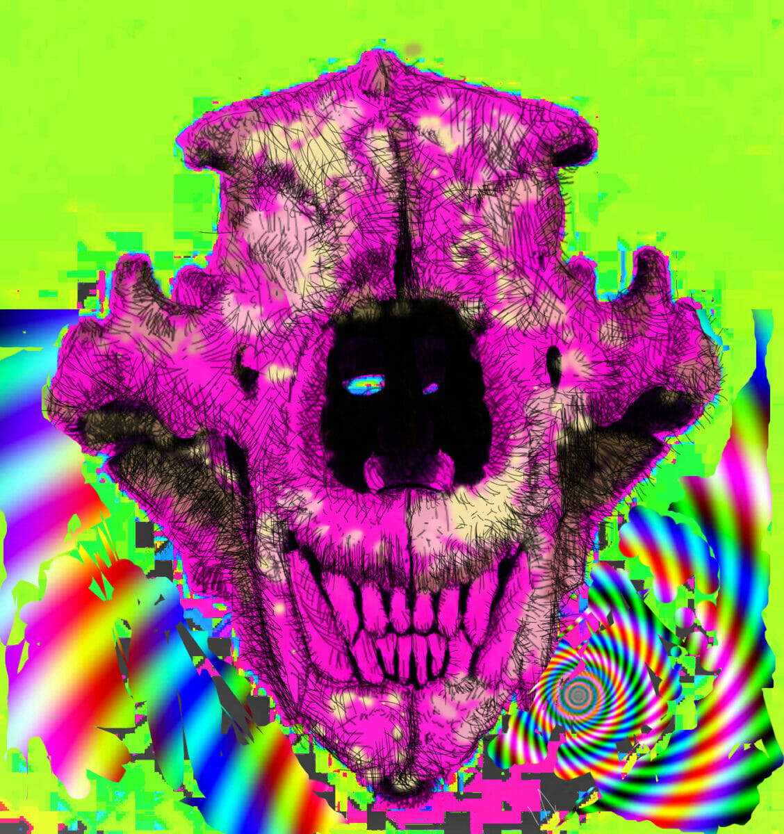 In this image: a piece of art created by Eric Diolola from Wonder'neath Art Society studio.