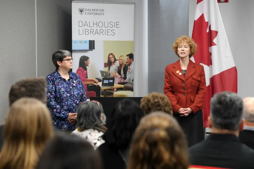 In this image: Elaine MacInnis and Donna Bourne-Tyson of the Dalhousie Libraries.