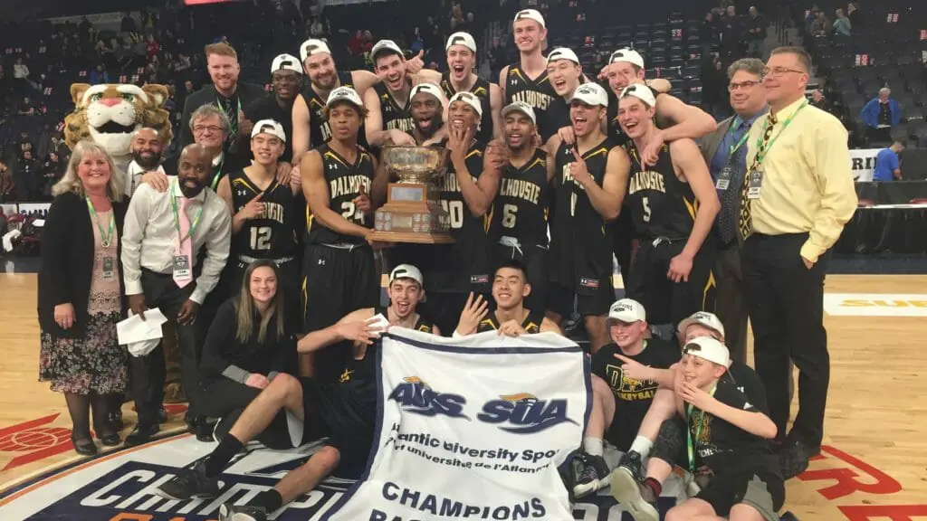 In this image: The Dalhousie Tigers pose for a championship photo at the Scotiabank Centre on March 3.