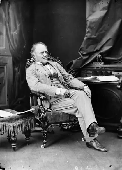 In this image: A black and white portrait of Joseph Howe from the 19th century.