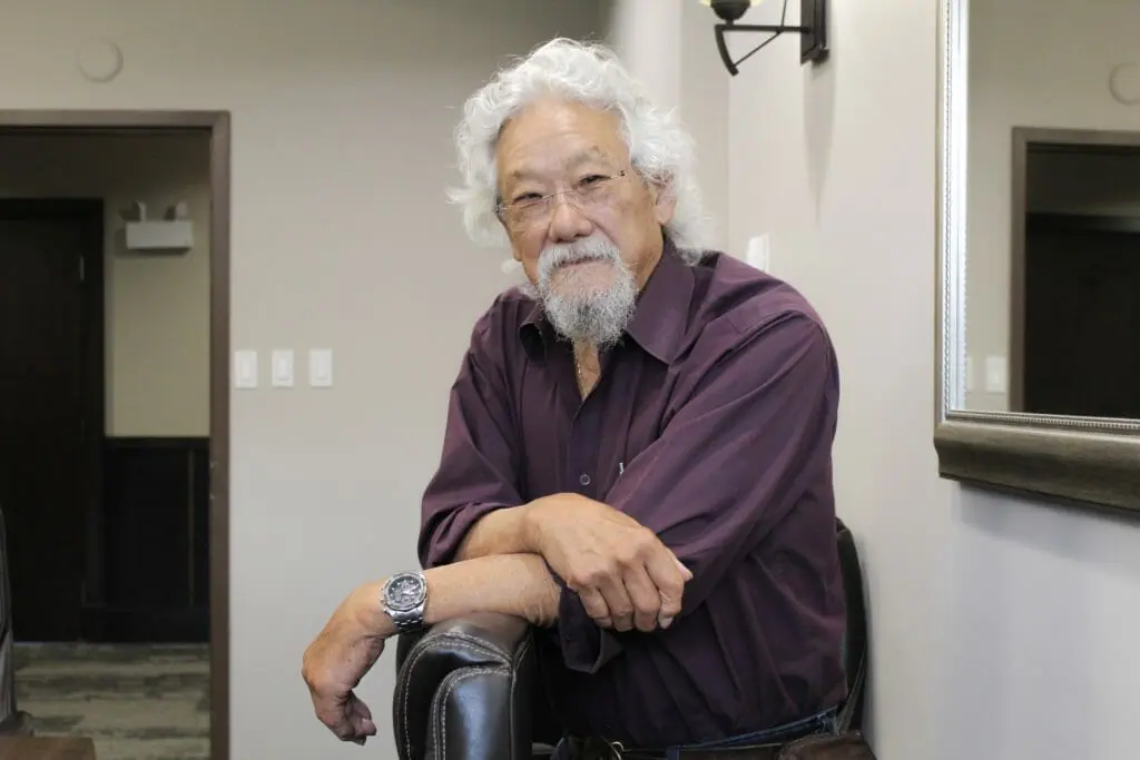 In this image: Portrait of David Suzuki