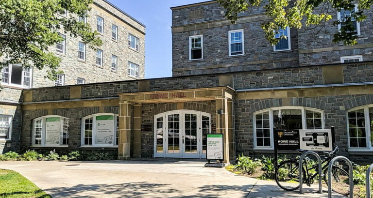 In this image: The outside of Howe Hall.