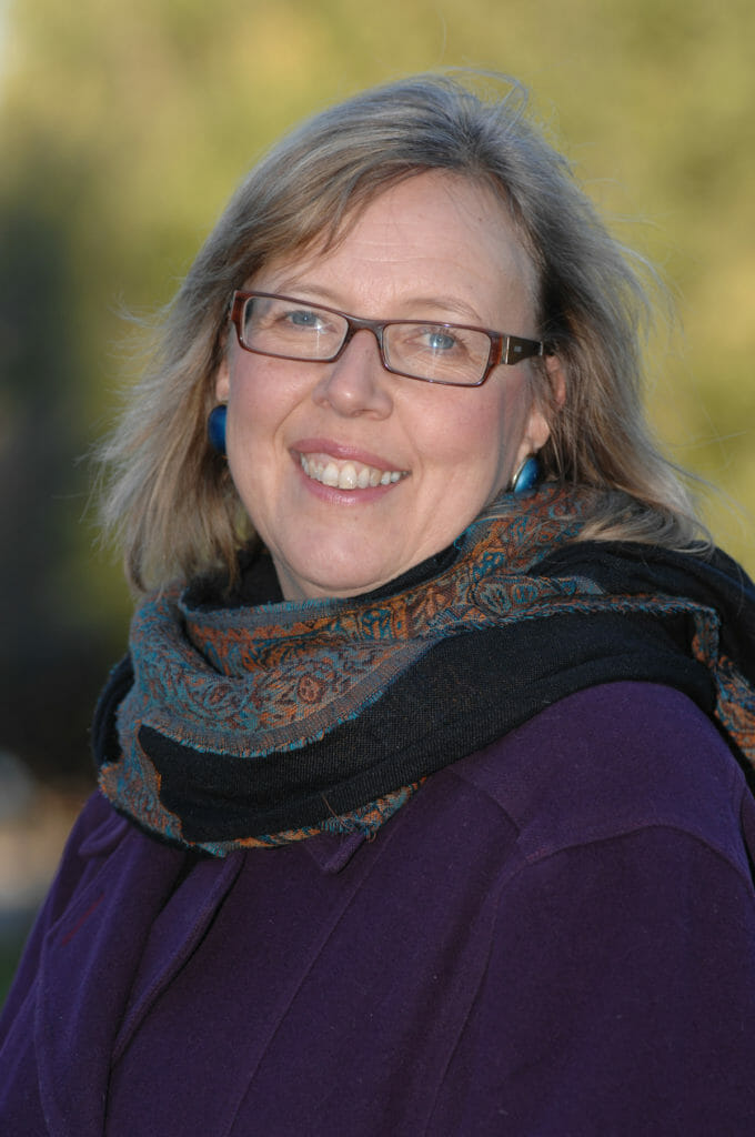 In this image: Elizabeth May