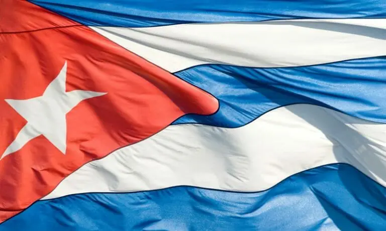 In this image: Cuba's flag.