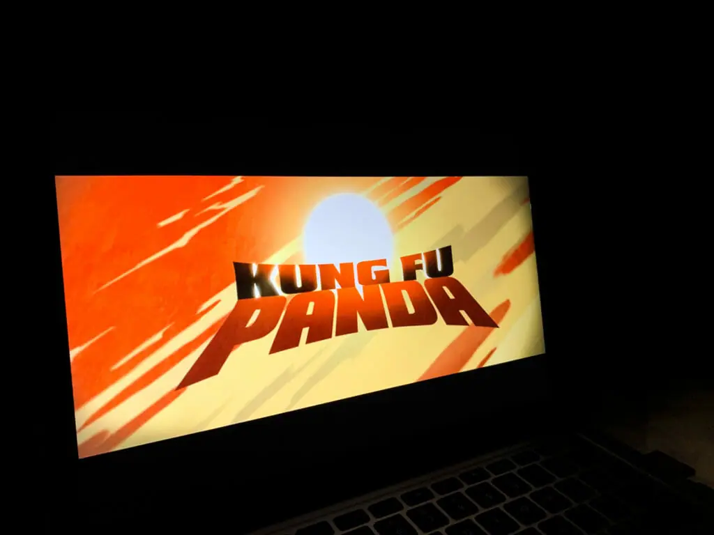 In this image: The Kung Fu Panda title screen.