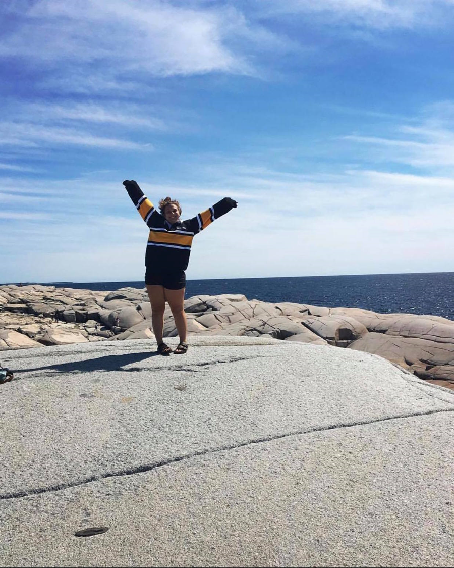 In this image: Halle Denardis at Peggy's Cove.