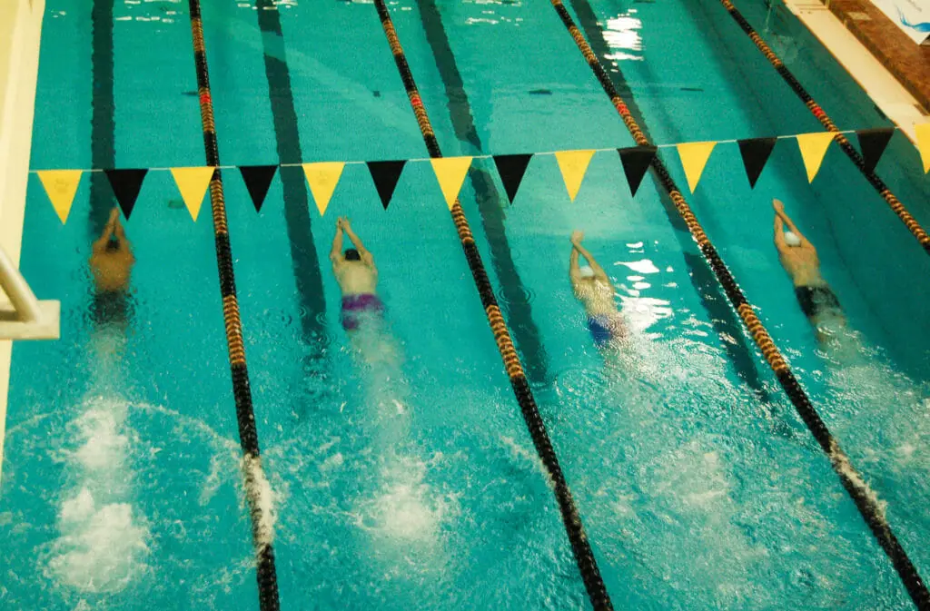 In this image: The Dalhousie University men's swimming team swims during the Kemp-Fry Invitational.
