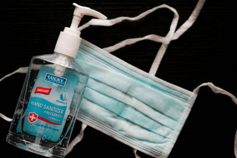 Hand sanitizer, mask