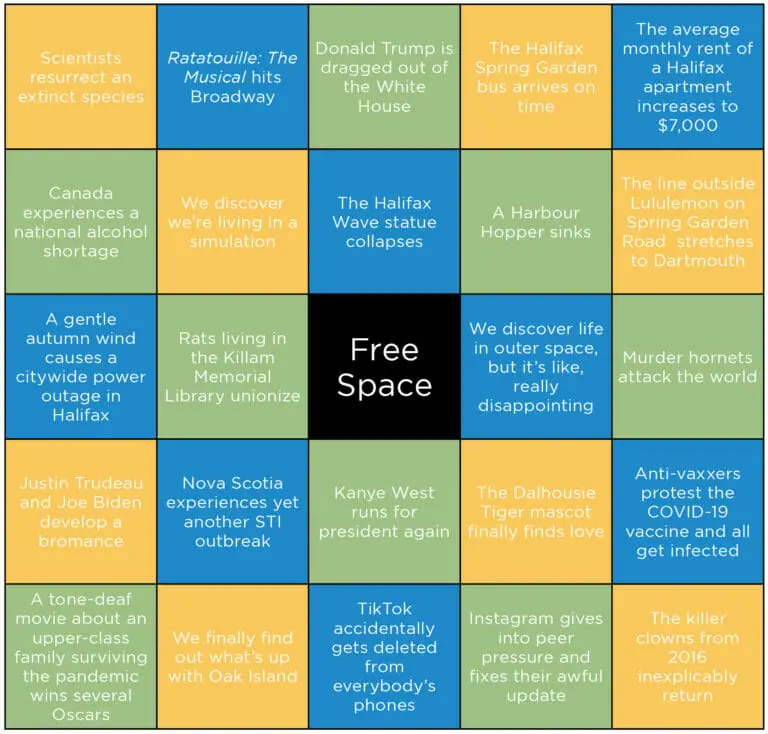 The <i></noscript>Dalhousie Gazette</i> ’s 2021 bingo card