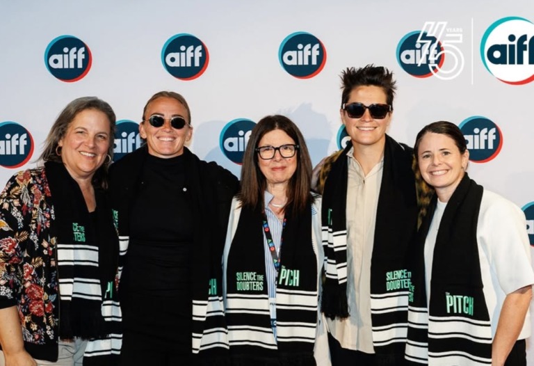 A group of attendees pose for a photo at the opening night of the Atlantic Film Festival at the Lord Nelson Hotel in Halifax, Nova Scotia, on Wednesday, Sept. 10, 2025. (Image courtesy of Atlantic Film Festival)