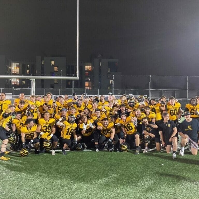 The Dalhousie football team after their victory over the Reds on Sept. 9 via @dalhousiefootball on Instagram