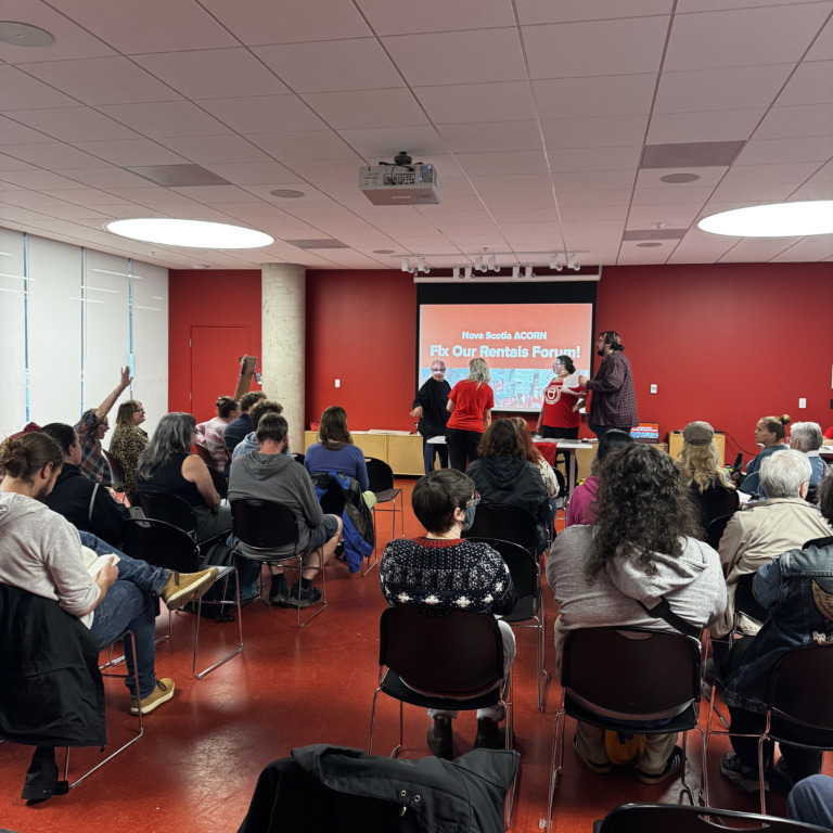 Community members participate in Nova Scotia ACORN’s “Fix Our Rentals” forum on Sept. 21, 2026. (Hailey Jackson/The Dalhousie Gazette)