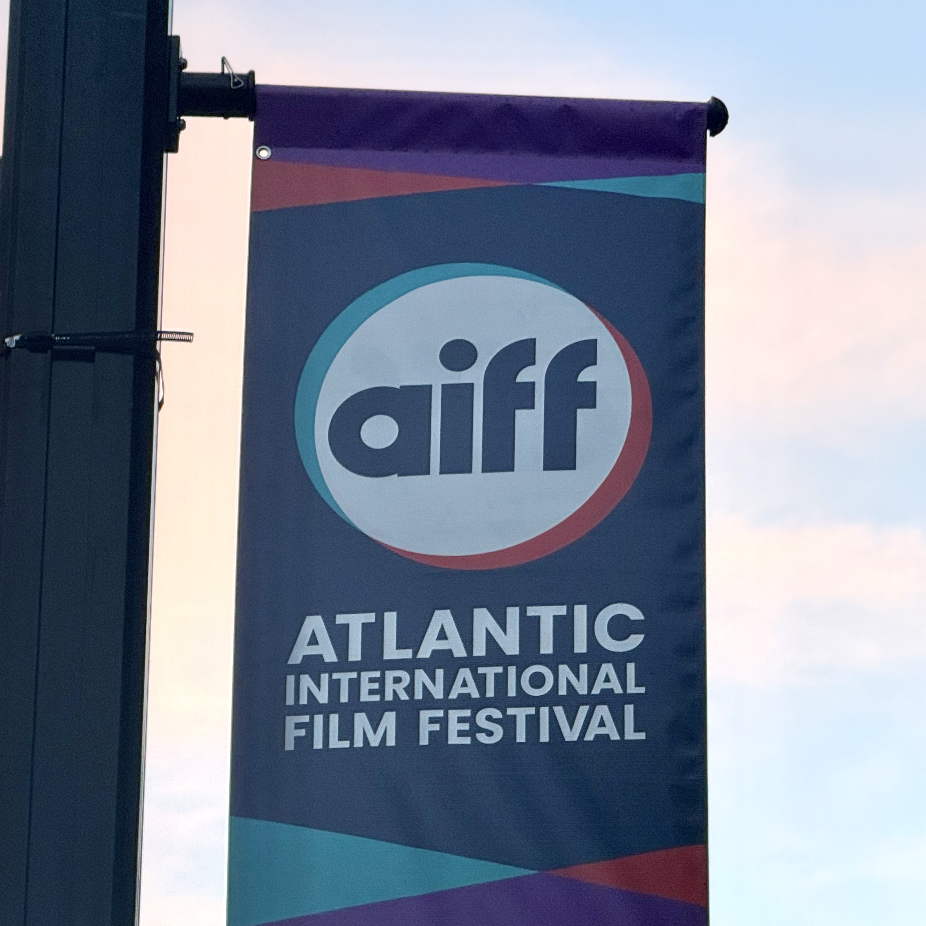 A banner advertising the Atlantic International Film Festival on Spring Garden Road in Halifax. Taken on Sept. 4, 2026, outside the Park Lane Mall, which includes the Cineplex that will host the festival from Sept 16-23. (Jonas May/The Dalhousie Gazette)