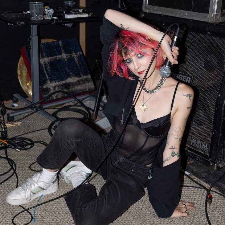 Musician Angel Girl at her studio in Halifax on Sept. 27, 2026. (Lorelei Isabella Saunders Smith/The Dalhousie Gazette)