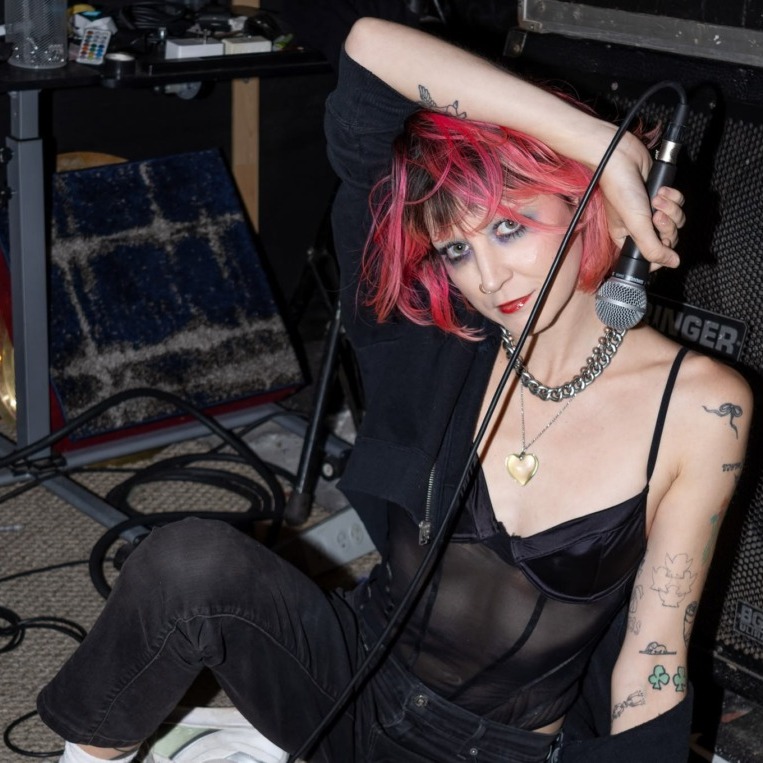 Musician Angel Girl at her studio in Halifax on Sept. 27, 2026. (Lorelei Isabella Saunders Smith/The Dalhousie Gazette)