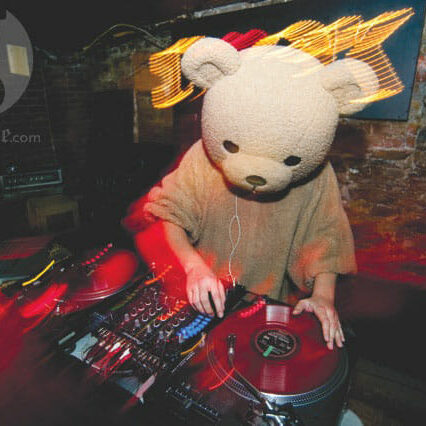 Bear DJing on Haloween last year @ tribeca. Photo by Angela Gzowski