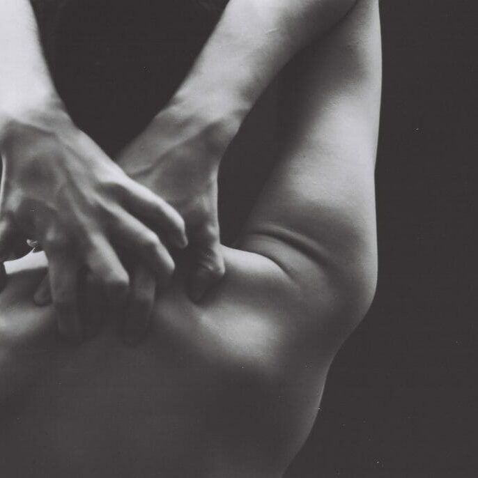 Stretch marks, cellulite and love handles are all I can see. 
