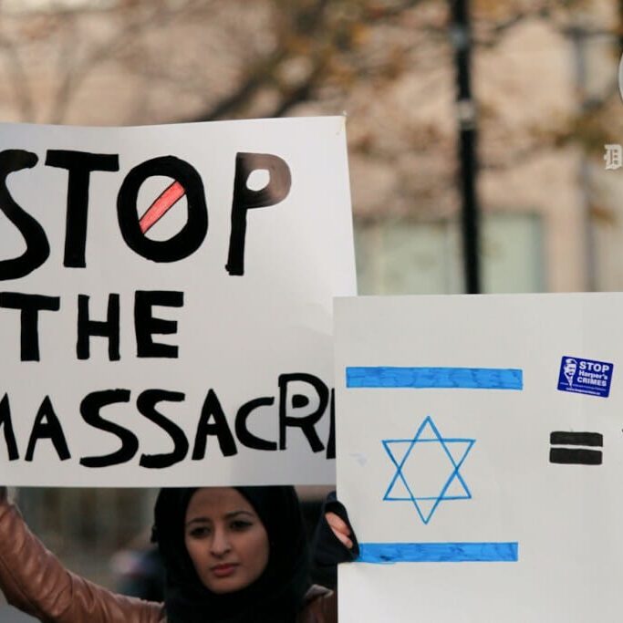 Dozens of people descended on Cornwallis Park in support of Gaza. (Bryn Karcha photo)
